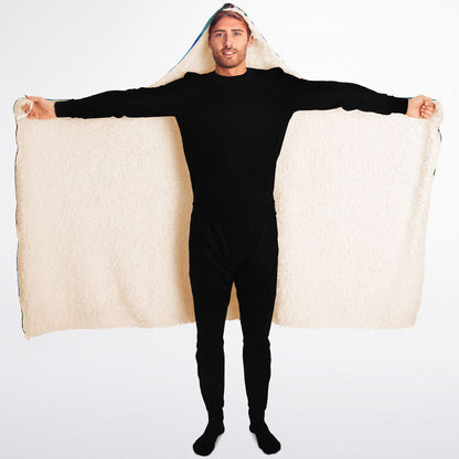 Graffiti Blue - Hooded Blanket Sherpa