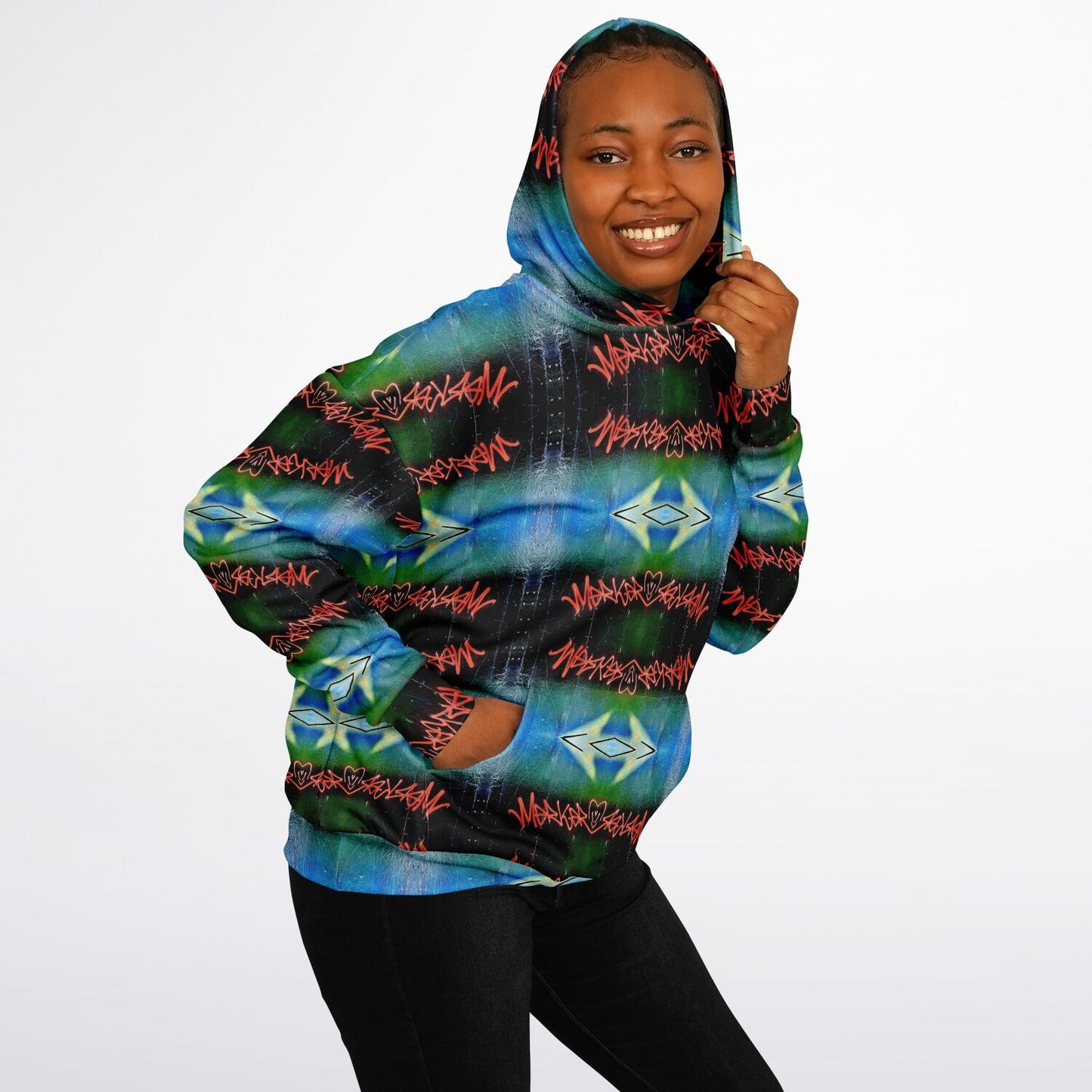 Blue Graffiti 50% - Heavyweight Oversized Hoodie