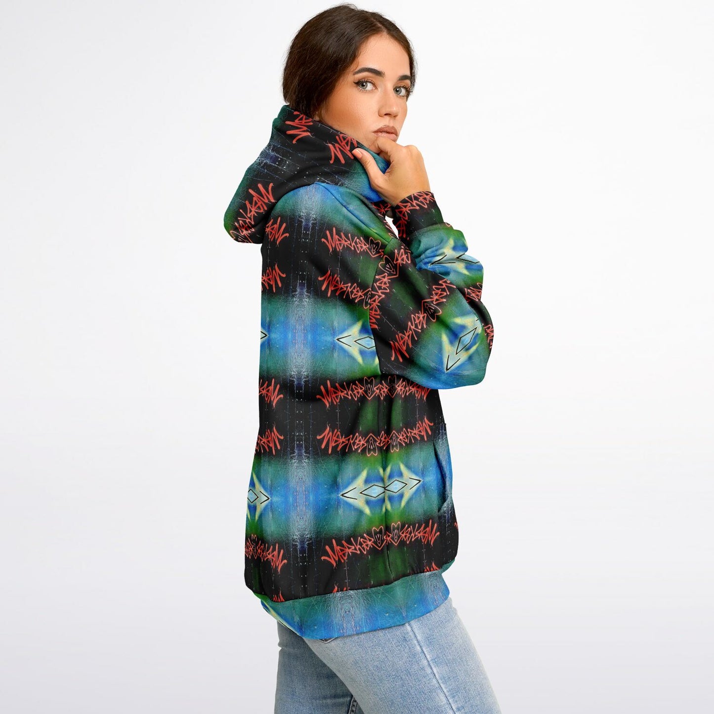 Blue Graffiti 50% - Heavyweight Oversized Hoodie