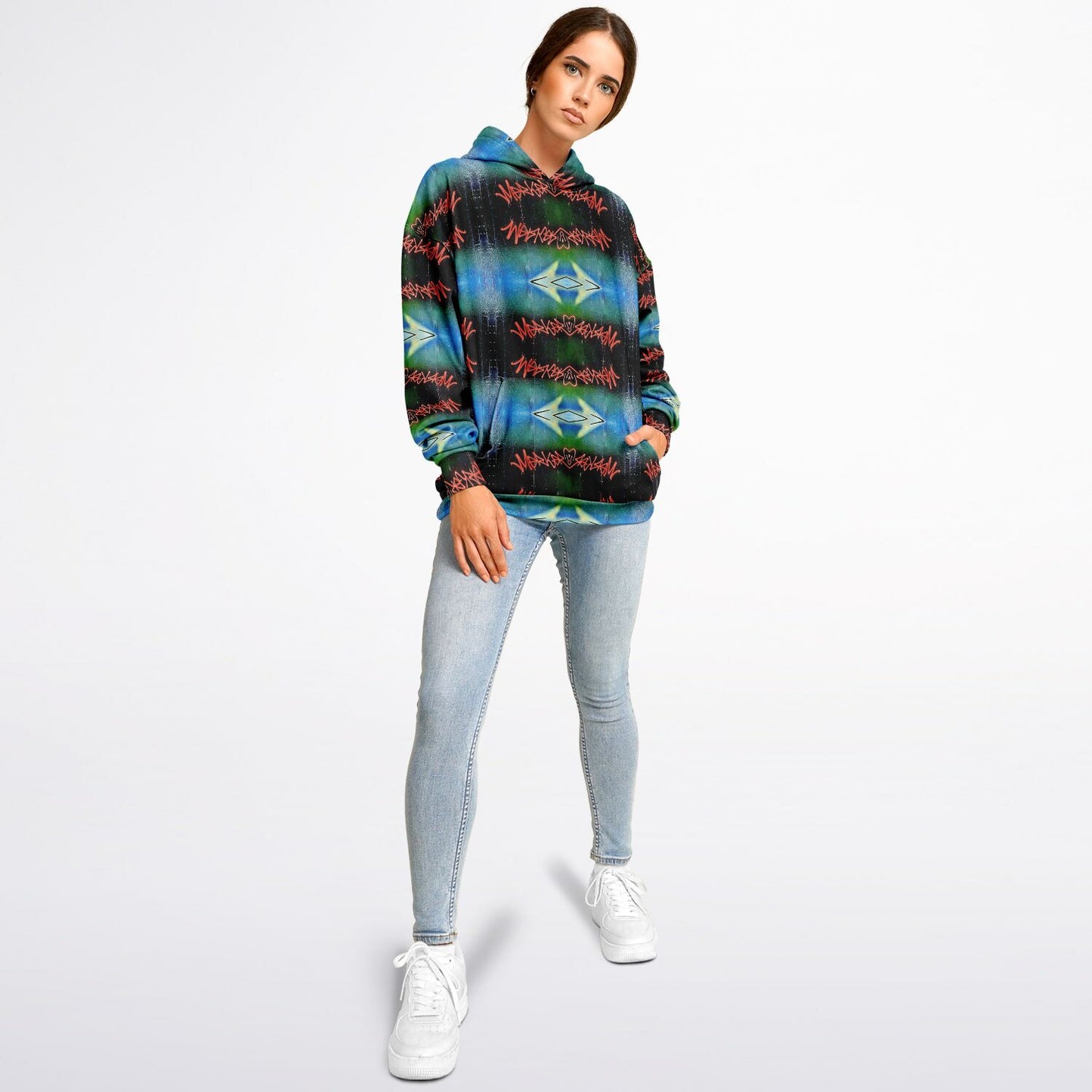 Blue Graffiti 50% - Heavyweight Oversized Hoodie