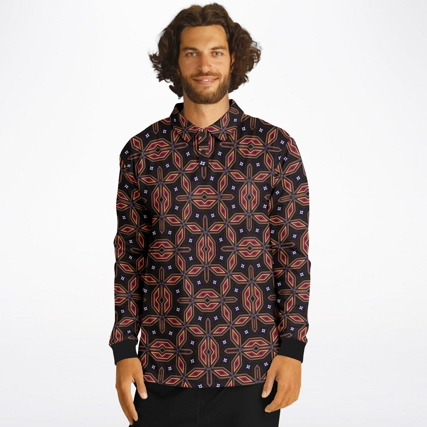 Spiro-fraction - Men’s Long Sleeve Polo Shirt