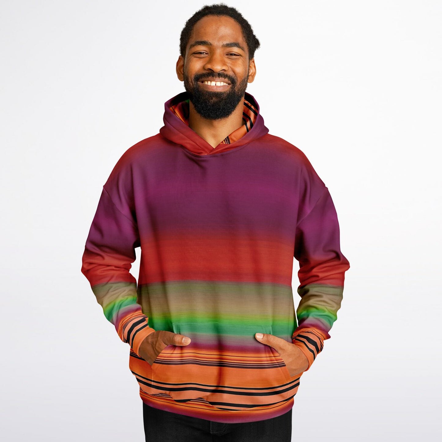 Rainbow stripes / extra thick hoodie