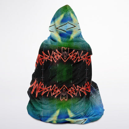 Graffiti Blue - Hooded Blanket Sherpa
