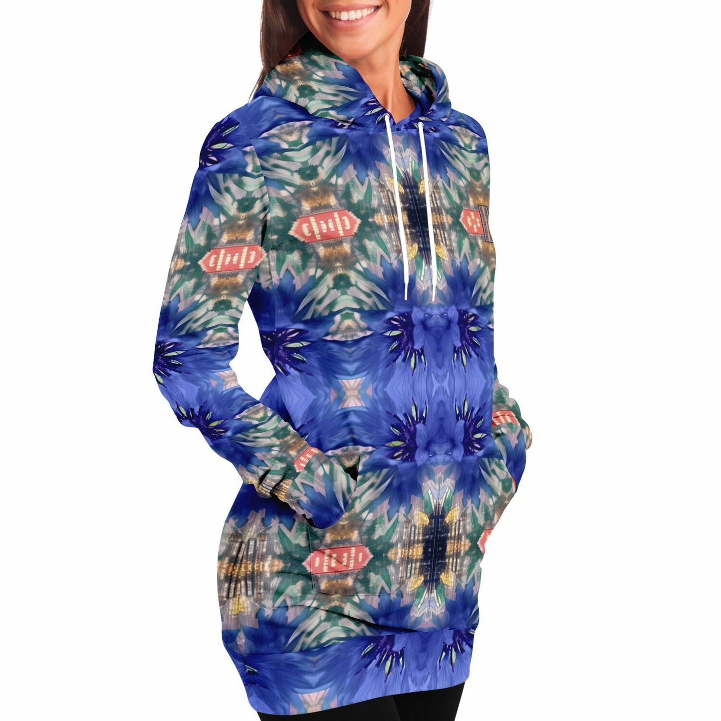 Cornflower 70% - Women's - Athletic Longline Hoodie