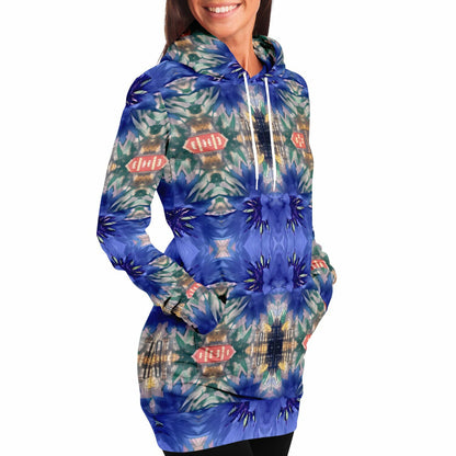 Cornflower 70% - Women's - Athletic Longline Hoodie