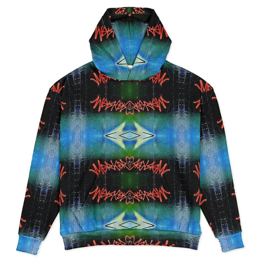Blue graffiti - 70% Heavyweight Oversized Hoodie - AOP