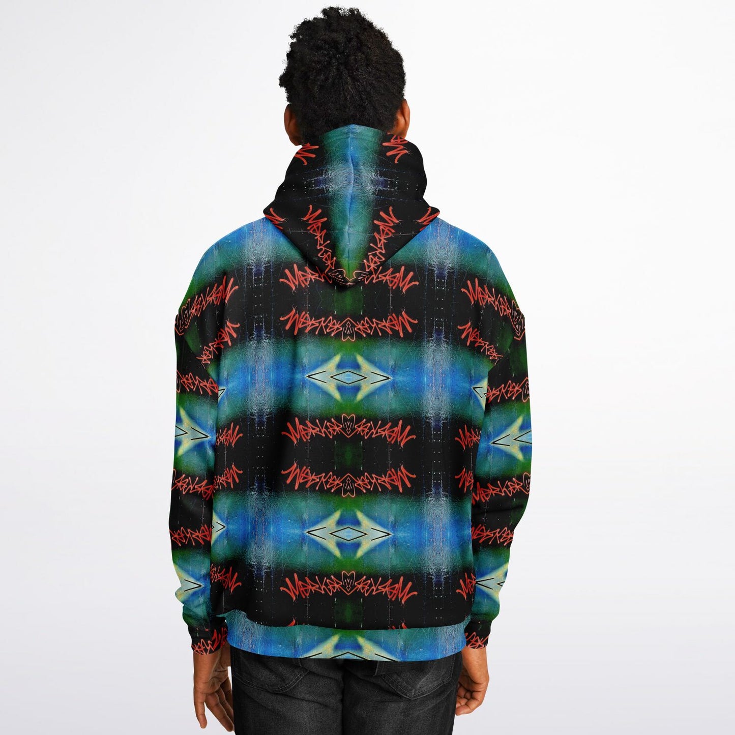 Blue Graffiti 50% - Heavyweight Oversized Hoodie