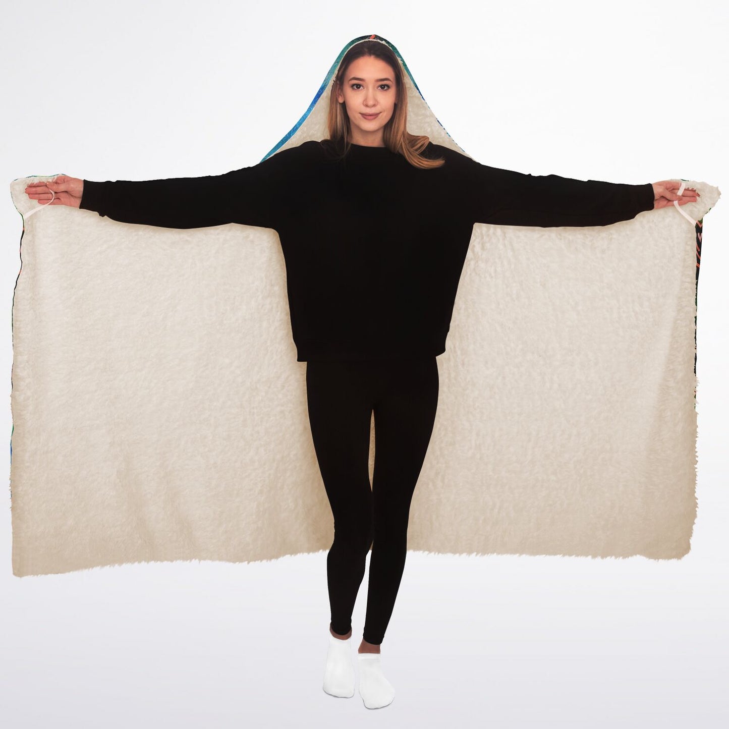 Graffiti Blue - Hooded Blanket Sherpa